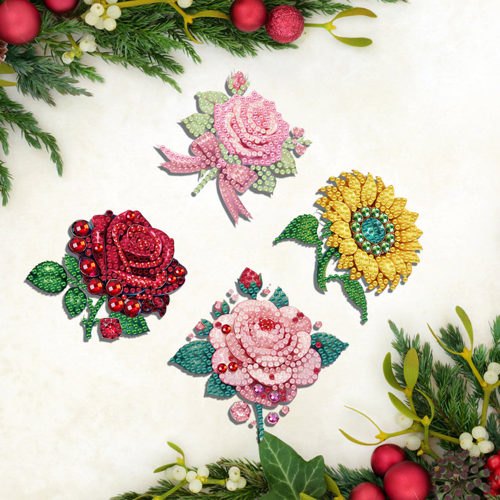 4Pcs Diamond Painting Brooch Diamond Painting Pins DIY Diamond Pins Party Favors