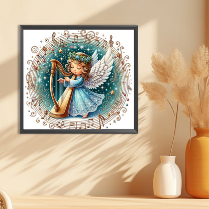 AB Diamond Painting - Full Round - Harp music angel (50*45CM)