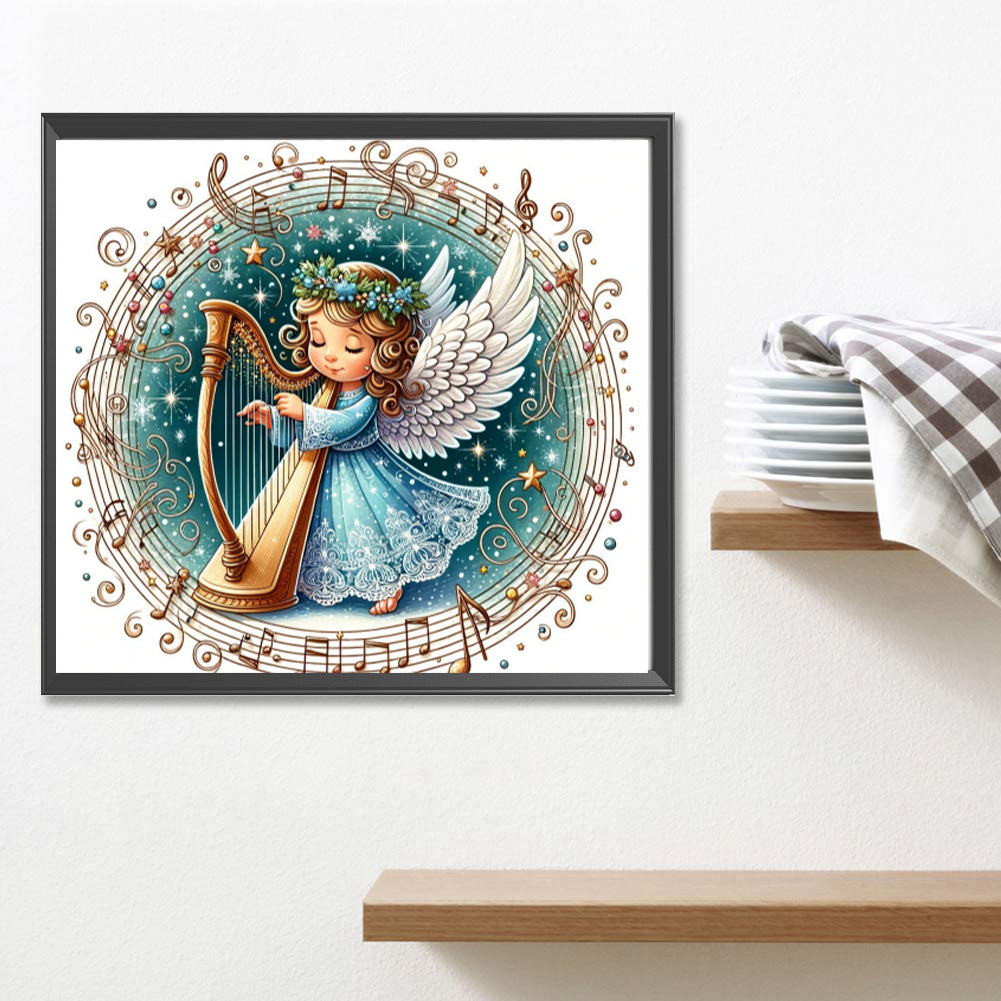 AB Diamond Painting - Full Round - Harp music angel (50*45CM)