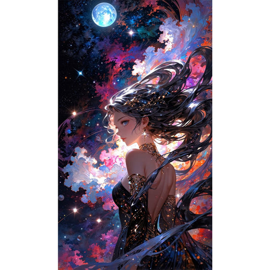 AB Diamond Painting - Full Round - Mysterious girl (40*70CM)