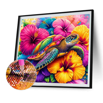 Diamond Painting - Full Round - Hibiscus Turtle (35*30CM)
