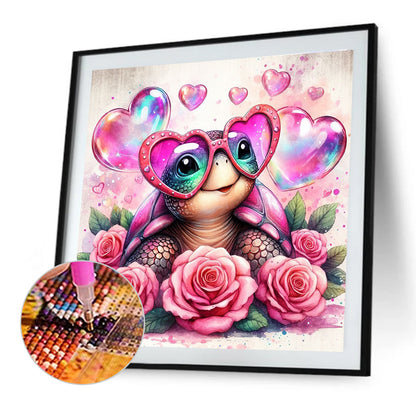 Diamond Painting - Full Round - Rose Love Heart Turtle (40*40CM)