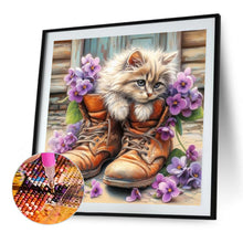 Load image into Gallery viewer, Diamond Painting - Full Round - Purple Cat In Boots (40*40CM)
