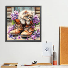 Load image into Gallery viewer, Diamond Painting - Full Round - Purple Cat In Boots (40*40CM)
