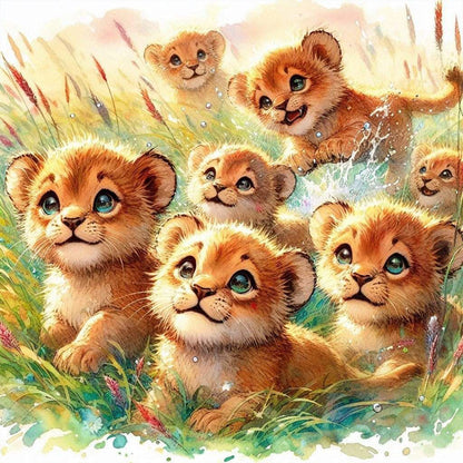 Diamond Painting - Full Round - Lions (40*40CM)