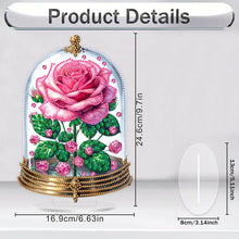 Load image into Gallery viewer, Acrylic Special Shape Pink Rose Diamond Painting Desktop Ornament for Girlfriend
