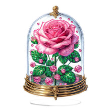 Load image into Gallery viewer, Acrylic Special Shape Pink Rose Diamond Painting Desktop Ornament for Girlfriend
