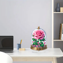 Load image into Gallery viewer, Acrylic Special Shape Pink Rose Diamond Painting Desktop Ornament for Girlfriend
