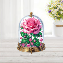 Load image into Gallery viewer, Acrylic Special Shape Pink Rose Diamond Painting Desktop Ornament for Girlfriend
