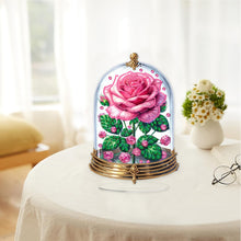 Load image into Gallery viewer, Acrylic Special Shape Pink Rose Diamond Painting Desktop Ornament for Girlfriend
