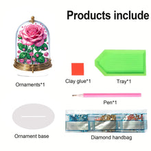 Load image into Gallery viewer, Acrylic Special Shape Pink Rose Diamond Painting Desktop Ornament for Girlfriend
