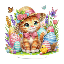 Load image into Gallery viewer, Acrylic Special Shape Easter Cat Diamond Painting Desktop Ornaments for Beginner
