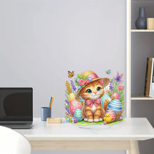 Load image into Gallery viewer, Acrylic Special Shape Easter Cat Diamond Painting Desktop Ornaments for Beginner
