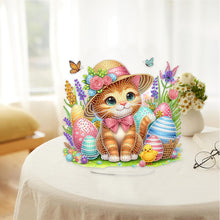 Load image into Gallery viewer, Acrylic Special Shape Easter Cat Diamond Painting Desktop Ornaments for Beginner
