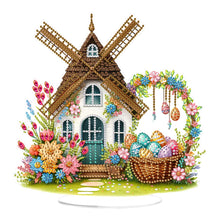 Load image into Gallery viewer, Acrylic Special Shape Easter Windmill Diamond Painting Desktop Ornaments
