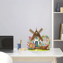 Load image into Gallery viewer, Acrylic Special Shape Easter Windmill Diamond Painting Desktop Ornaments
