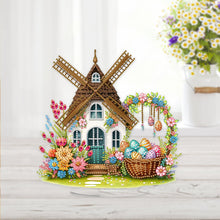 Load image into Gallery viewer, Acrylic Special Shape Easter Windmill Diamond Painting Desktop Ornaments
