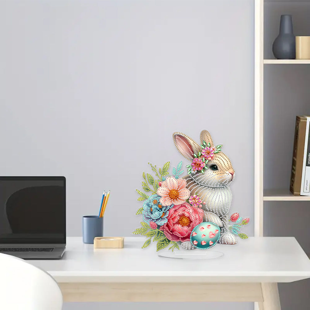 Acrylic Special Shape Easter Rabbit Diamond Painting Desktop Ornaments
