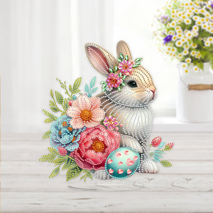 Acrylic Special Shape Easter Rabbit Diamond Painting Desktop Ornaments