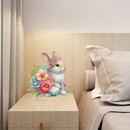 Acrylic Special Shape Easter Rabbit Diamond Painting Desktop Ornaments