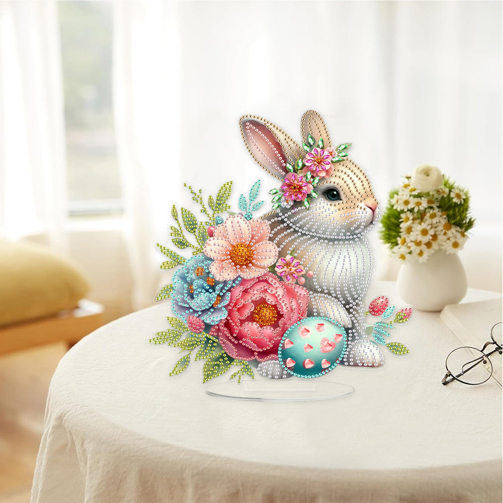 Acrylic Special Shape Easter Rabbit Diamond Painting Desktop Ornaments