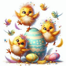 Load image into Gallery viewer, Diamond Painting - Full Round - Easter chicks (30*30CM)
