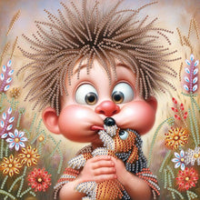 Load image into Gallery viewer, Diamond Painting - Partial Special Shaped - Cute Kids (30*30CM)
