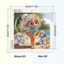 Load image into Gallery viewer, Diamond Painting - Partial Special Shaped - Cute Kids (30*30CM)
