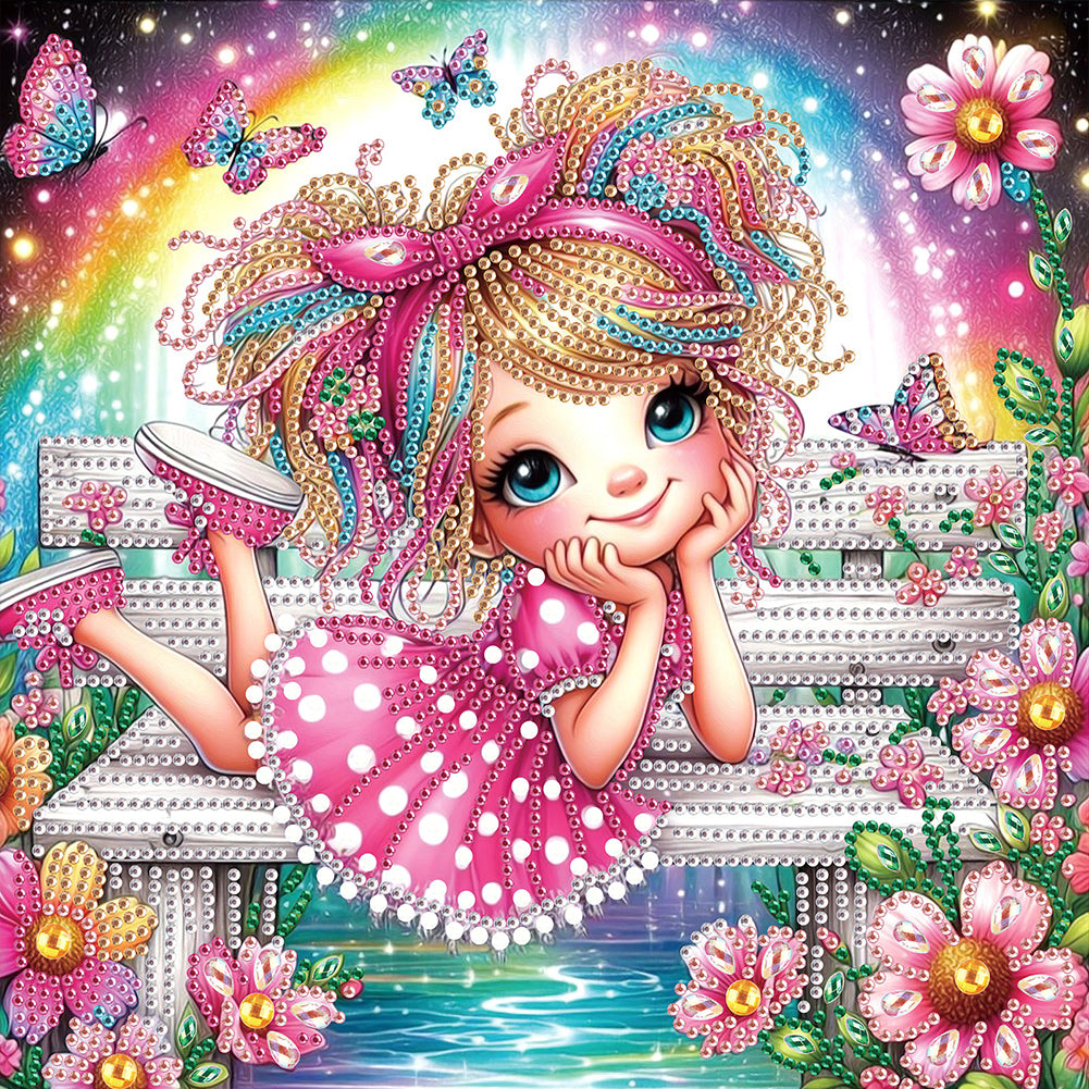 Diamond Painting - Partial Special Shaped - Cute Kids (30*30CM)