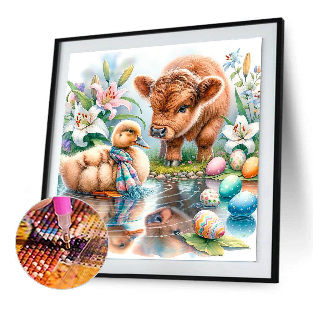 Diamond Painting - Full Round - Easter Yak Yellow Duck Eggs (30*30CM)