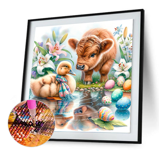 Diamond Painting - Full Round - Easter Yak Yellow Duck Eggs (30*30CM)