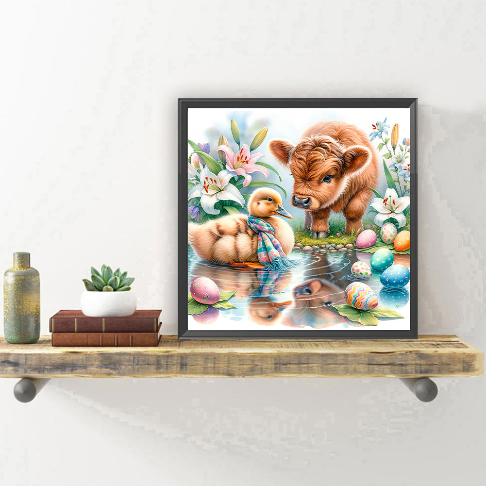 Diamond Painting - Full Round - Easter Yak Yellow Duck Eggs (30*30CM)