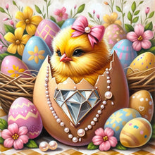 Load image into Gallery viewer, Diamond Painting - Full Round - Easter Cracked Yellow Chicken Eggs (30*30CM)
