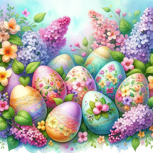 Diamond Painting - Full Round - Easter Lavender Eggs (30*30CM)