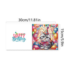 Load image into Gallery viewer, 6Pcs Flower Birthday Rhinestone Painting Card Kit Diamond Painting Greeting Card
