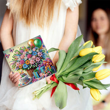 Load image into Gallery viewer, 6Pcs Flower Birthday Rhinestone Painting Card Kit Diamond Painting Greeting Card
