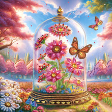 Load image into Gallery viewer, Diamond Painting - Partial Special Shaped - Crystal Butterfly Flower (30*30CM)
