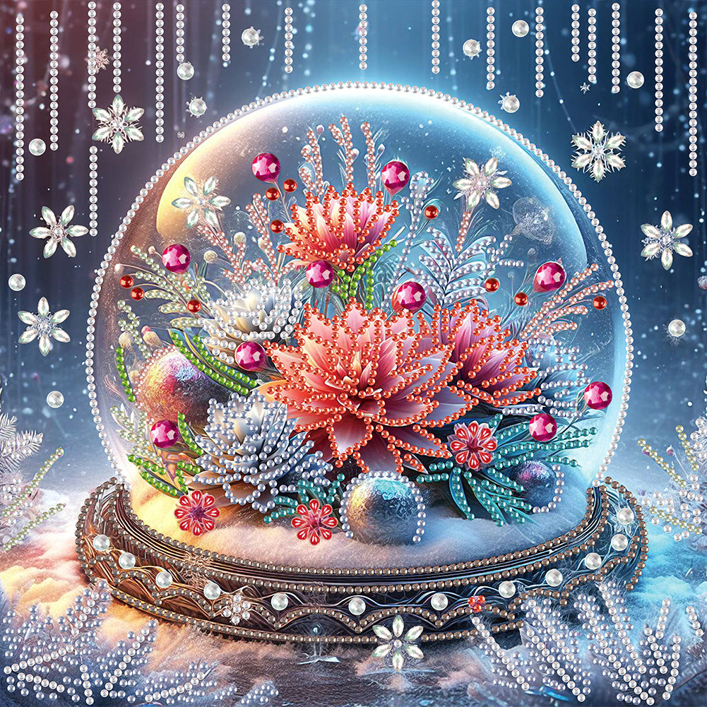 Diamond Painting - Partial Special Shaped - Crystal Ball Flower (30*30CM)