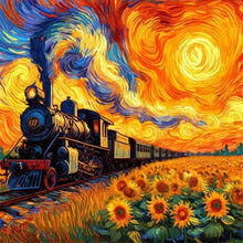 Load image into Gallery viewer, Diamond Painting - Full Round - Sunflower Train (30*30CM)
