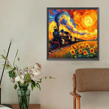 Load image into Gallery viewer, Diamond Painting - Full Round - Sunflower Train (30*30CM)
