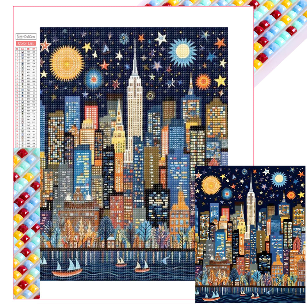 Diamond Painting - Full Square - Night city (40*50CM)