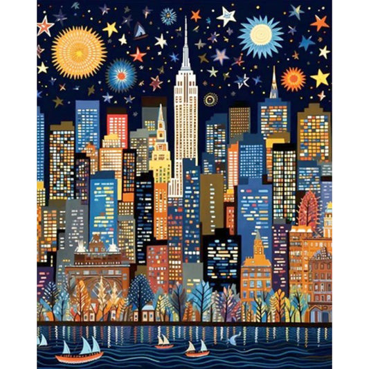 Diamond Painting - Full Square - Night city (40*50CM)