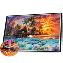 Load image into Gallery viewer, Diamond Painting - Full Square - Seaside thatched house (65*40CM)
