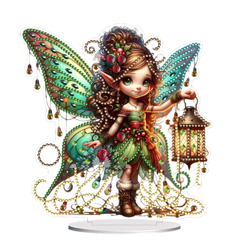 PET Elf Girl Desktop Diamond DIY Kits Diamond Painting Desktop Ornament for Home