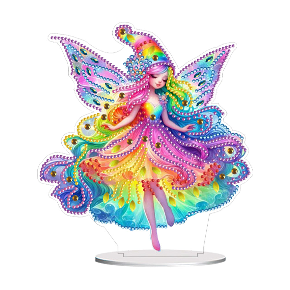 PET Elf Girl Desktop Diamond DIY Kits Diamond Painting Desktop Ornament for Home