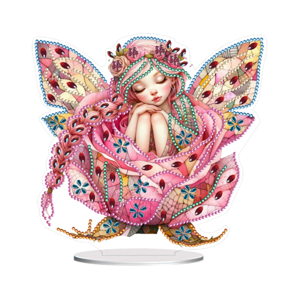PET Elf Girl Desktop Diamond DIY Kits Diamond Painting Desktop Ornament for Home