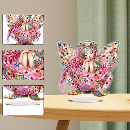 PET Elf Girl Desktop Diamond DIY Kits Diamond Painting Desktop Ornament for Home