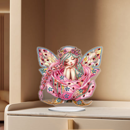 PET Elf Girl Desktop Diamond DIY Kits Diamond Painting Desktop Ornament for Home