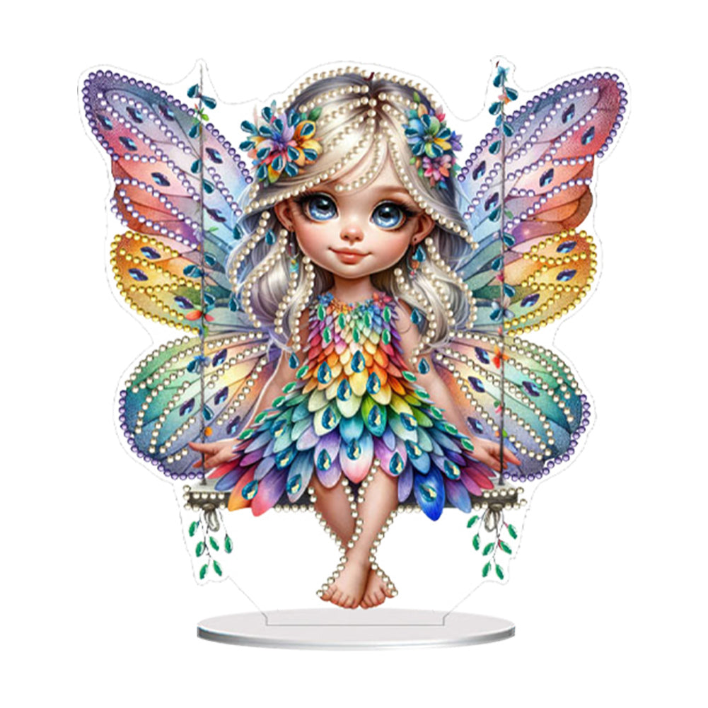 PET Elf Girl Desktop Diamond DIY Kits Diamond Painting Desktop Ornament for Home