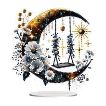 Load image into Gallery viewer, PET Crescent Candle Desktop Diamond DIY Kits Table Top Diamond Painting Ornament
